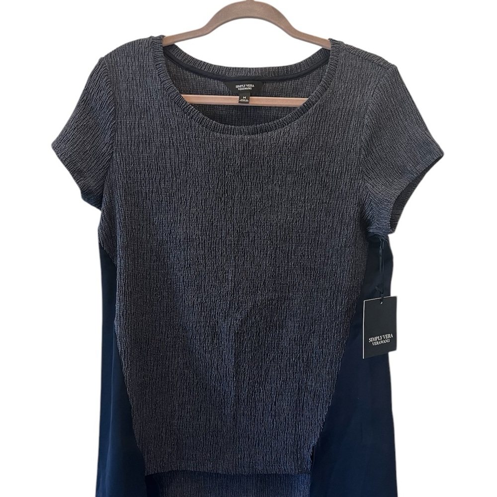 Women's Navy Blue Simply Vera Wang Top Medium